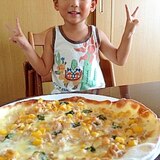 子供と作る、簡単ツナマヨコーンピザ